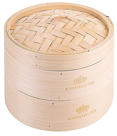 Cesta doble de vapor de bambú, para la cocina astiatische/diámetro diámetro de 20 cm, altura: 15 cm | ERK