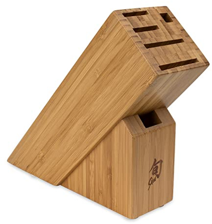 Shun Slimline Knife Block, 6 Slot Knife Holder, Made from Genuine Bamboo, Kitchen Storage for Professional and Home Chefs
