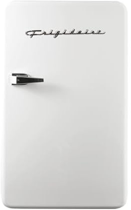 Frigidaire Retro Compact Refrigerator with Chiller, 3.2 cu ft Countertop Fridge, Built-In Bottle Opener, Rounded Corners, Premium, for Office, Bedroom, Dorm Room, Cabin, 18.5D x 20W x 31.5H (White)