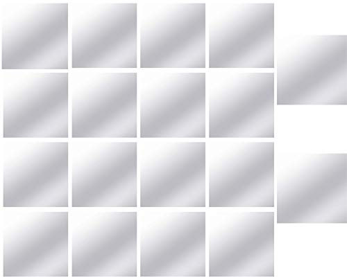 N\A 18Pcs Flexible Mirror Sheets Self-adhesive Plastic Mirror Tiles Removable Acrylic Mirror Setting Wall Stickers for Home Living Room Bedroom Décor not real glass(5.9 * 5.9inch/15 * 15cm)