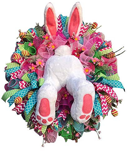 Ghirlanda di Coniglio Pasquale, Decorazione Ghirlanda di Coniglietto, Decorazioni Della Porta dingresso, Culo di Coniglio di Pasqua Ladro con Ghirlanda di Orecchie, Ghirlanda di Forma di Coniglio