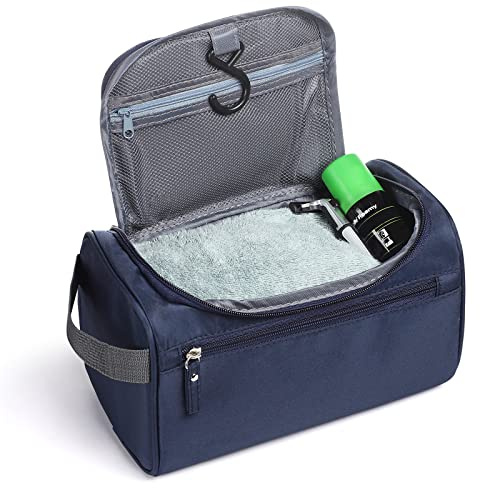 Toiletry Bag, Etercycle Hanging Wash Bag Travel Toiletry Bag Waterproof Bathroom Bag for Men and Women Travel Toiletry Makeup Organizer (Navy Blue)