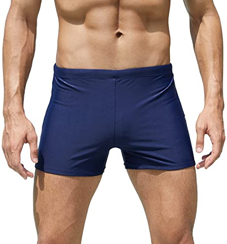 Arcweg Bañadores Hombre Traje de Baño Corto para Hombres Calzoncillos Secado Rápido Elástica Almohadillas Extraídas Deportes Acuáticos Azul Marino (Sin Almohadilla Extraíble) XL