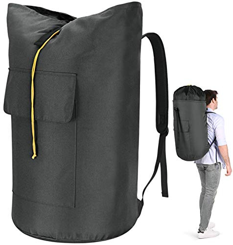 PAMLIAPY Sacco portabiancheria da viaggio XXL 115 litri, borsa per la biancheria con 2 spallacci imbottiti, impermeabile, pieghevole, borsa per la biancheria, zaino