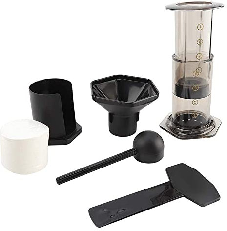 HWSY Cafetière à Pression Manuelle Portable, Kit de cafetière Expresso, Mini broyeur avec Papier Filtre Interesting