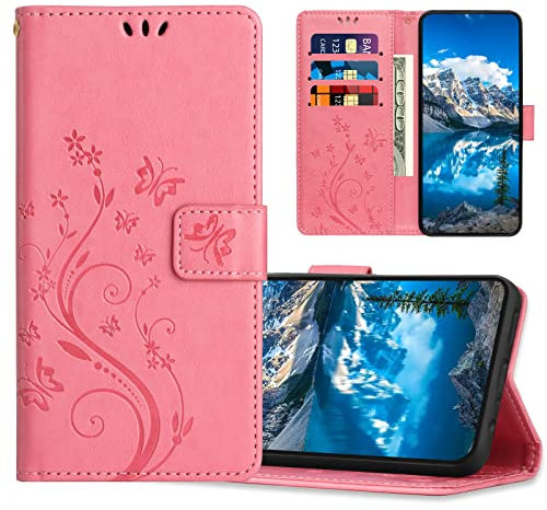 Coque pour Huawei P Smart Z / Y9 Prime 2019 / Honor 9X, Housse en Cuir PU avec Fonction de Support, Etui à Rabat Portefeuille Coque Compatible avec Huawei P Smart Z/Honor 9X, Rose