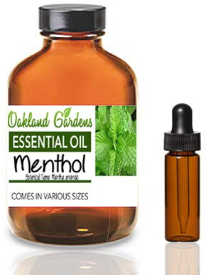 Menthol Liquid Essential Oil - Pure & Natural Oil for Diffusers, Aromatherapy & Massage Blends Vegan GMO Free, by Oakland Gardens, You Choose Size (120 ml, Menthol)