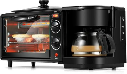Máquina de Desayuno Multifuncional 3 en 1 para el hogar, minimáquina eléctrica de Goteo para Pan Americano, minihorno, cafetera para el hogar y la Oficina, sin Tapa.