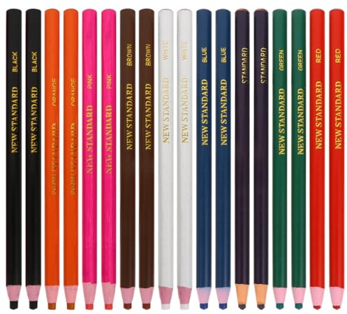 Didiseaon Lot de 20 crayons cire pelables sans taille, marqueurs multifonctions pour maison, couture, cuir et artisanat, 10 couleurs assorties - usage facile pour tailleurs et créateurs
