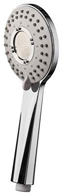 Croydex Three Function Silk Spray Shower Head - Chrome Shower Handset with Rub Clean Nozzles, 50% Water Saving Eco Feature, Soft and Gentle Shower Spray