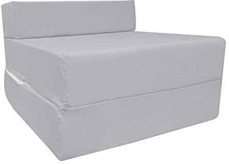 iStyle Mode Fold Out Guest Chair Z Bed Futon Sofa Comfortable Supreme Quality Foam for Adult and Kids Lounger Mattress (Grey)