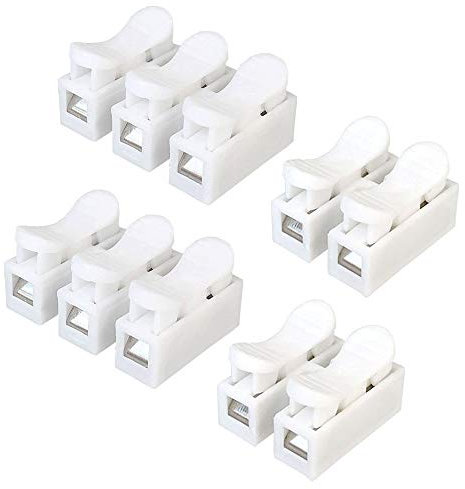 Aiqeer 90 Stück Federdrahtverbinder Set, Schnelldrahtverbinder Anschlussklemme, Schnellanschluss Klemmenblock (CH2 + CH3)