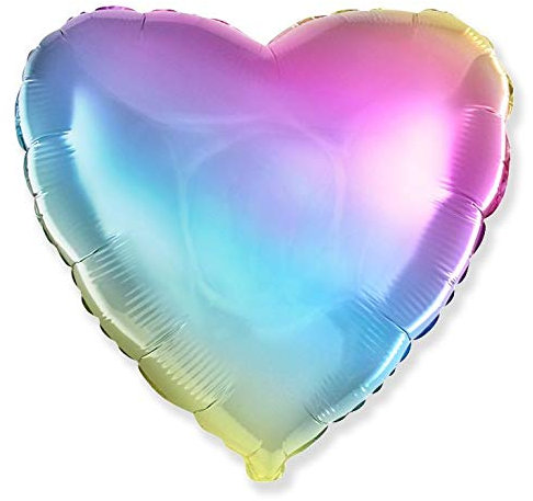Ballonim® Herz Regenbogen Luftballons 45 cm Folienballon Geburtstag xxl Ballon