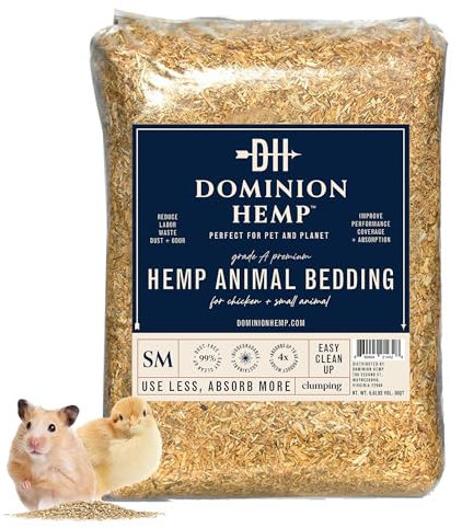 3 kg. Beutel mit Hanf-Tierstreu der Güteklasse A für Hühner-Nistkästen, staubarm, dehnt sich auf 30 Liter aus, reduziert Gerüche, ideal für Kaninchen und alle kleinen Säugetiere und Reptilien.