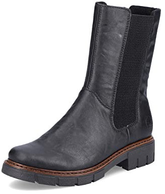 Rieker Damen Chelsea Boots Z3582, Frauen Stiefeletten,Bootee,Booties,halbstiefel,Kurzstiefel,uebergangsstiefel,schwarz (00),38 EU / 5 UK