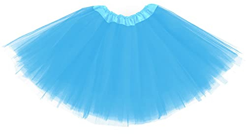kuou Girls Blue Tutu Skirt, Layered Tulle Ballet Dance Skirt for Kids