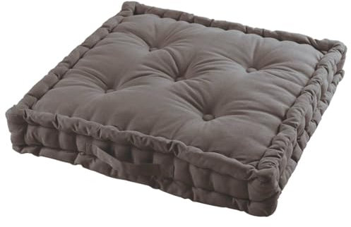 Acomoda Textil – Cojín de Suelo Acolchado con Asa de Transporte. Cojines para Palets, Banco, Silla y Suelo, Asiento Cómodo Decorativo para Interior y Exterior. (Gris Oscuro, 60x60cm, 1 Unidad)