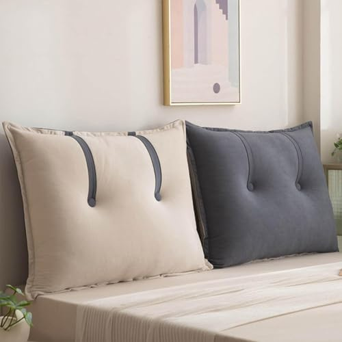Hoowarm Cuscino da Lettura per Letto e Divano Imbottito Schienale Cuscinoni Matrimoniale/Singolo Cuscini Testata Letto Rimovibile Grande Cuscino da Parete Supporto Lombare Cuscino(D,75x60x15cm1pc)
