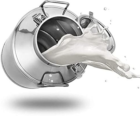 Large Capacity Stainless Steel Milk Can with Sealed Lid - Portable Milk Bucket, Wine Pail Canister for Milk Churn Bucket