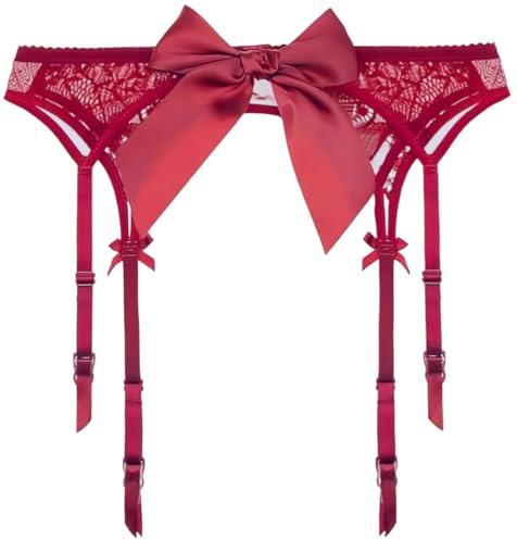 GIVTULIP Grande Taille Ensemble Porte Jarretelle String Taille Haute Porte Jartelle Femme Sexy Ensemble Complet 4 Jarretelles Tenue Hot Lingerie Sexy Femme Guêpière Tenue Sexy Hot Taille unique