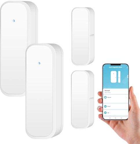Sensor de puerta WiFi, juego de 2 sensores de alarma de puerta inalámbricos, detector inteligente de puerta abierta/cerrada, sensor de puerta inteligente Tuya, sensor de ventana inalámbrico gratuito
