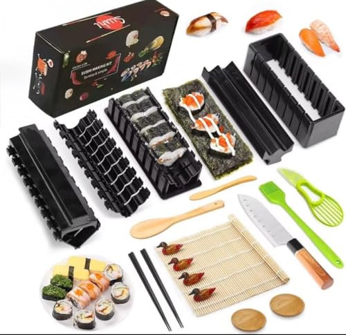 THP DEALS 21 Pcs Sushi Making Kit Sushi Maker Set for Beginners Plastic Premium Set Sushi Tool Set Sushi Rice Roll Mold Shapes, DIY Sushi Home Sushi Tool