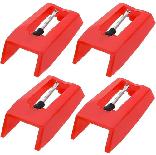 KIRZAX Spingi-ago universale da 4 pezzi, ago diamantato di ricambio, per giradischi, tipo ago, ago di ricambio per giradischi