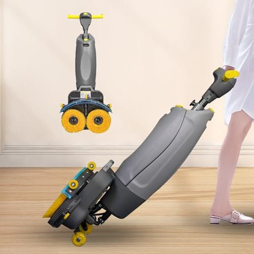 Spazzatrice portatile 3 in 1 per una pulizia efficiente: combina spazzolatura, lavaggio e asciugatura con rotazione a 360° e velocità regolabile, ideale per spazi commerciali