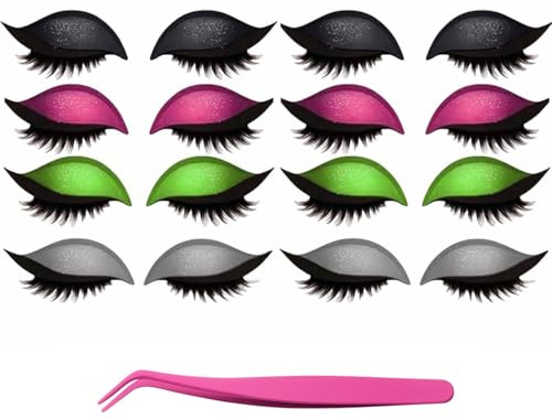 Patch for Ciglia Lazy Eye Shadow, Adesivi for Il Trucco Delle Ciglia E Dell'ombretto, Adesivi Riutilizzabili 2 in 1 for Il Trucco Degli Occhi Con Ciglia Finte E Ombretto(Set-d)