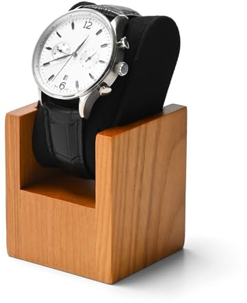 Papten Soporte para relojes de madera para almacenamiento y presentación (6 x 6 x 12 cm)
