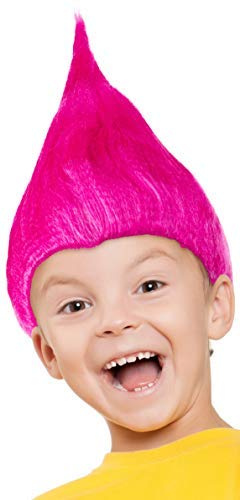 Balinco Troll Perücke für Kinder Mädchen & Jungen in pink, türkis und grün als Ergänzung für das Trolls Kostüm an Fasching und Karneval (Pink)