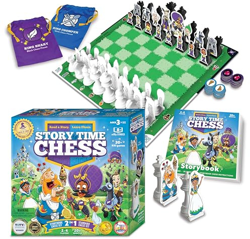 Story Time Chess - Beginners Chess, Kids Chess Set with Book, Chess Game, Traditional Learning Board Games for Boys & Girls Ages 3-103
