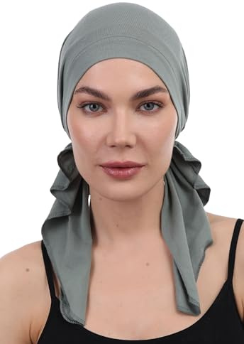 Deresina Pre-Tied Chemo Bandana for Women – Soft Bamboo Turban & Head Scarf for Hair Loss & Alopecia – Breathable Headwear (Khaki - One Size)