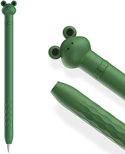 AhaStyle Cute Cartoon iPencil Case for Apple Pencil 1st Generation, Soft Silicone Cover Sleeve Accessories Compatible with Apple Pencil 1st Generation (Green Frog)