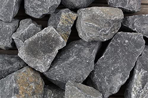 Grava ornamental Nero Ebano 50-70 mm, saco de 25 kg, relleno de gaviones decorativo para jardín