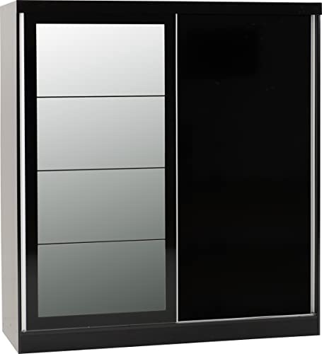 Seconique Nevada 2 Door Slider Wardrobe in Black Gloss