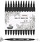 Gelanty Filzstifte Schwarz, 12 Stück Dual Brush Pen Set, Fineliner Stifte Set, Filzstifte Dicke und Dünne für Kunstzeichnung, Skizzieren, Malbuch