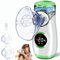 Aerosol Portatile Silenzioso con Digitaler Anzeige, Macchina Aerosol per Adulti Bambini con Boccaglio e Maschera, per Malattie delle Vie Respiratorie Superiori e Inferiori (Verde)