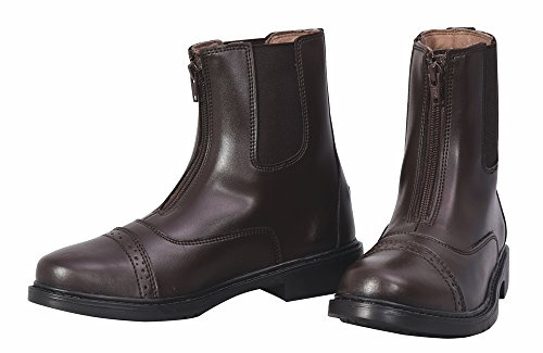 TuffRider Ladies Starter Front Zip Paddock Boots | Durable, Easy to Clean Water-Resistant Horse Riding Boots for Women - Mocha - 9 - Wide