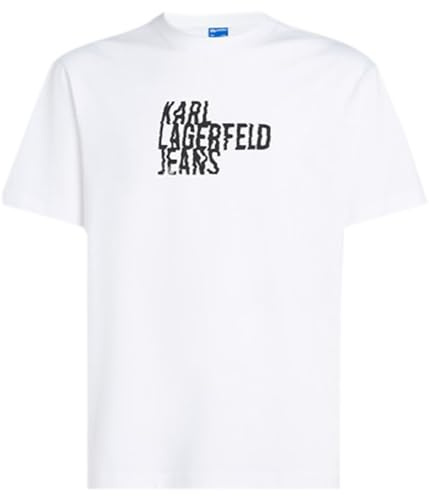 Karl Lagerfeld Jeans Hombres Regular Short Sleeve Logo T-Shirt White S