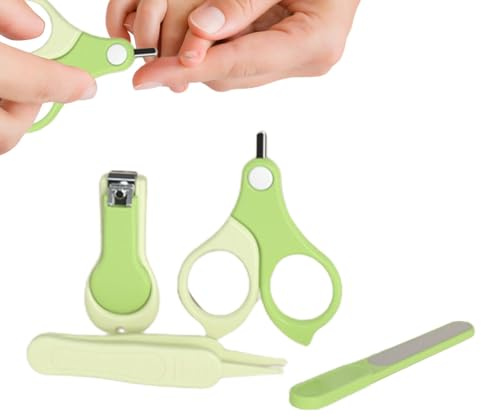 Nagelkit för bebisar, nagelklippare, babynagelklippare | set med nagelklippare | babynagelset – babymanikyr kit, rund sax med rund huvud, pincett, pedikyrsats, nagelfil för be