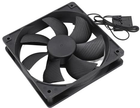 Ventilador Enfriador de Caja, 120x120x25 Mm 50000 Horas de Vida útil Rodamiento de Bolas Doble de 2 Pines Profesional 3000 RPM Fácil Instalación Ventilador de Caja de PC para