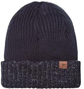 SEALSKINZ | Bacton | Unisex Waterproof Cold Weather Roll Cuff Beanie Hat | Everyday Use & Outdoor Activity | Three-Layer Insulation Technology | Microfleece Lining | Navy Blue, S/M, V3