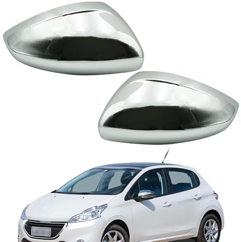 Ruolin Couvercle de Rétroviseur, Coque de Retroviseur Exterieur de Voiture Capuchon de Rétroviseur Compatible avec Peugeot 208 2013-2019