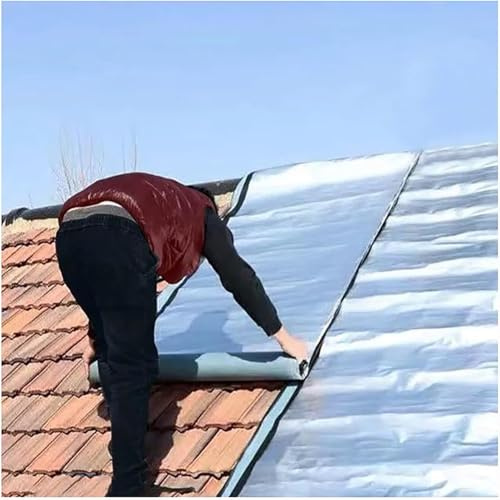 JevLoN Asphalt Roof Shingles Repair Tape, Self-Adhesive Sheds Roofing Felt, Waterproof Roof Protector Underlayment Roll, Aluminum Foil Tape, Waterproofing Roof Cladding(20x200cm/0.65x6.6ft)