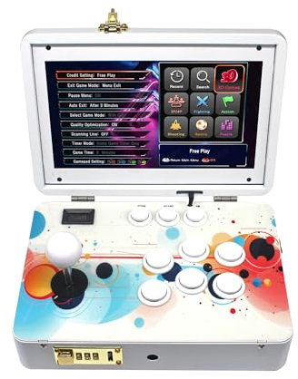 9800 in 1 Hand-held Portable Game Console 10.1-inch HD Screen Dual Players 3D DX Plus, Matal Box Retro Video Game Machine Search/Hide/Pause Games