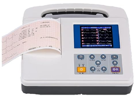Wsexyy Monitor De ECG/ECG Portátil, ECG Y Frecuencia Cardíaca En 12 Canales, Electrocardiógrafo LCD De Color Digital De 3.5 Pulgadas con Modo De Demostración De Forma De Onda ECG