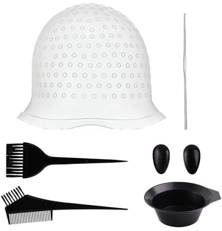 Kit professionale per evidenziare i capelli, in silicone, cappello riutilizzabile con gancio, kit di strumenti per la colorazione dei parrucchieri, adatto per saloni di parrucchieri e donne