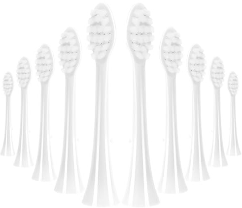 My Compatible avec/Variationss la brosse à dents électrique Têtes de brosses de remplacement, My pour/Variationss la brosse à dents électrique Avec housse de protection, Lot De 10 (Blanc)