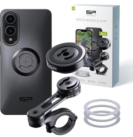 SP CONNECT Moto Bundle con módulo antivibración | SPC+ | Compatible con Samsung S25 Edge | Soporte para teléfono móvil para moto, bicicleta, ciclomotor | soporte para gadget para navegador
